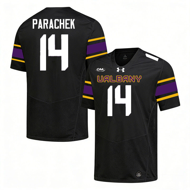 UAlbany Great Danes #14 Colin Parachek College Football Jerseys,Uniforms-Black